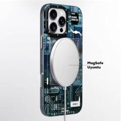 Apple iPhone 16 Pro Max Kılıf M-safe Şarj Özellikli Youngkit 360° Standlı Technology Serisi Kılıf