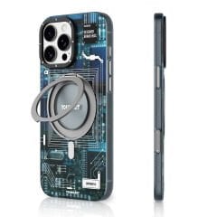 Apple iPhone 16 Pro Max Kılıf M-safe Şarj Özellikli Youngkit 360° Standlı Technology Serisi Kılıf