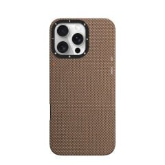 Apple iPhone 16 Pro Kılıf M-safe Şarj Özellikli Aramid Fiber Youngkit 1500D Kevlar Extreme Wing Titanyum-Gold Serisi Kılıf