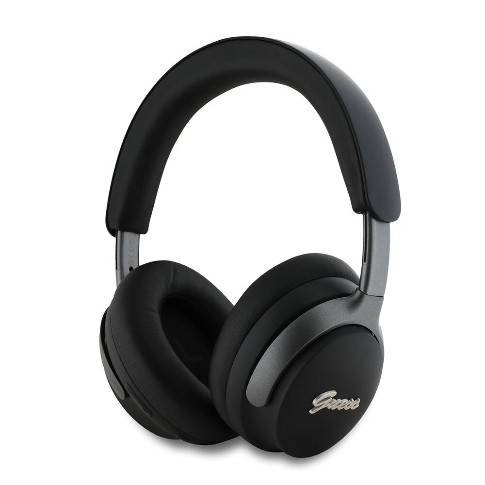 Guess Orjinal Lisanslı ANC/ENC Özellikli Metal Yazı Logolu Script Serisi Kulak Üstü Bluetooth Kulaklık v5.4 Siyah