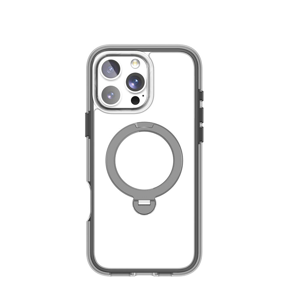 Apple iPhone 16 Pro Kılıf M-safe Şarj Özellikli Raptic AirJoy Serisi 360 Derece Dönebilen Standlı Kılıf Siyah
