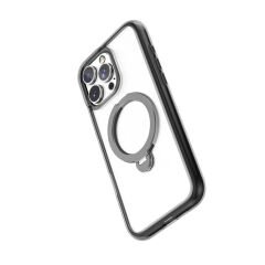 Apple iPhone 16 Pro Kılıf M-safe Şarj Özellikli Raptic AirJoy Serisi 360 Derece Dönebilen Standlı Kılıf Siyah