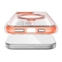 Apple iPhone 16 Pro Kılıf M-safe Şarj Özellikli Raptic AirJoy Serisi 360 Derece Dönebilen Standlı Kılıf Turuncu