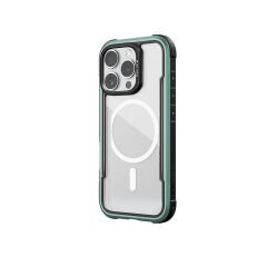 Apple iPhone 16 Pro Kılıf M-safe Şarj Özellikli Airbagli Raptic Shield Serisi Şeffaf Arka Yüzey Kılıf Yeşil