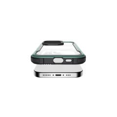Apple iPhone 16 Pro Kılıf M-safe Şarj Özellikli Airbagli Raptic Shield Serisi Şeffaf Arka Yüzey Kılıf Yeşil