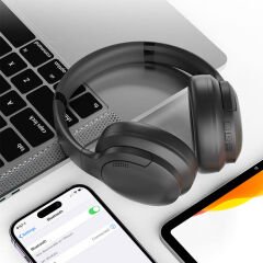 Wiwu TD-02 Sound Cool Serisi Katlanabilir Kulak Üstü Bluetooth Kulaklık Siyah
