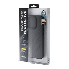 Apple iPhone 15 Pro Kılıf M-safe Şarj Özellikli Karbon Fiber Benks Montage Hybrid ArmorPro Kevlar Kılıf