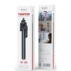Yesido SF17 360 Derece Bluetooth 5.0 Kontrollü 2M Tripodlu Selfie Çubuğu Gimbal - Siyah
