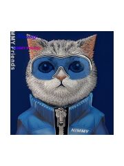 Nimmy iPhone 16 Pro Max Uyumlu 3D Gözlük Fermuar Kedi Detaylı Nakış İşlemeli Kabartmalı Cool Cute Kılıf