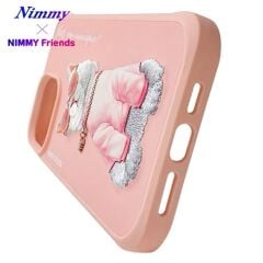 iPhone 15 Pro Max 3D Gerçek Nakış İşleme Kabartmalı Beyaz Kedi Zincir Gözlük Detaylı Cool Glasses Silikon Kılıf