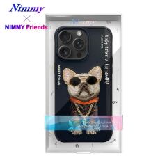 iPhone 15 Pro Max 3D Gerçek Nakış İşleme Kabartmalı Köpek Zincir Gözlük Detaylı Cool Glasses Silikon Kılıf