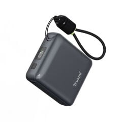 TRUSMI PB06-01 PD22.5W Dijital Göstergeli Powerbank 10000mAh Dahili USB-C Kablolu Siyah