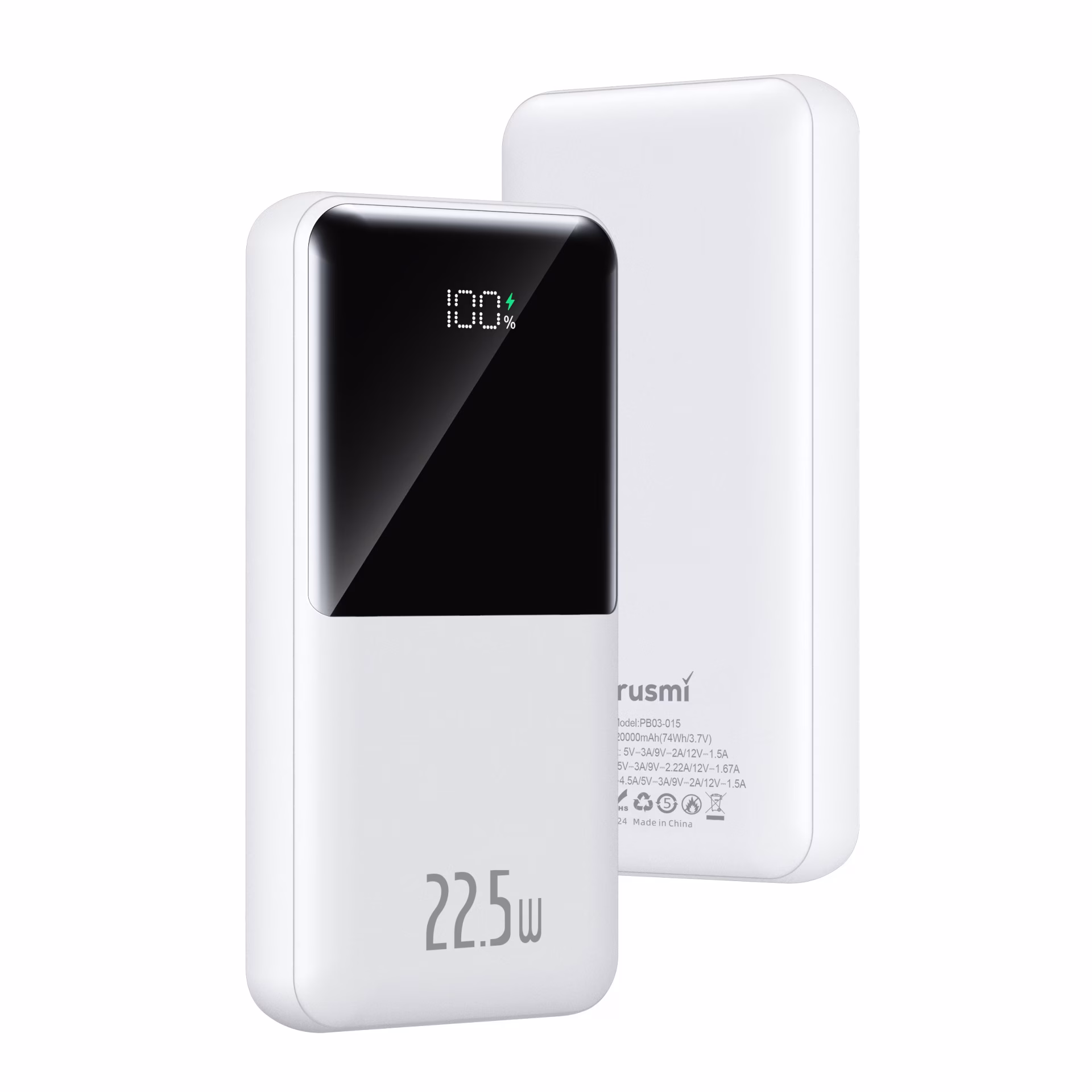 TRUSMI PB03-015 PD22.5W Dijital Göstergeli Powerbank 20000mAh