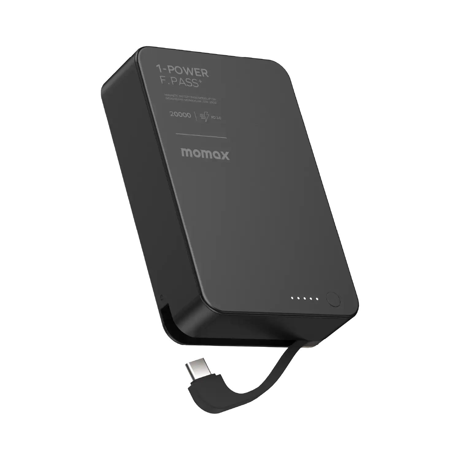 MOMAX IP159D POWER F.PASS⁺ 20000MAH DAHİLİ KABLOLU MAGSAFE POWERBANK (SİYAH)