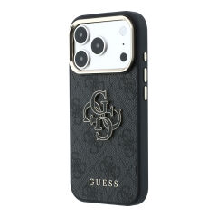 Apple iPhone 18 Pro Max Kılıf Guess Orjinal Lisanslı 4G Büyük Resin Logolu PU Kapak