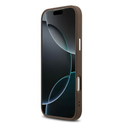 Apple iPhone 17 Pro Max Kılıf Guess Orjinal Lisanslı Gümüş Metal Kamera Çerçeveli 4G Desenli Metal Büyük 4G ve Yazı Logolu Kapak