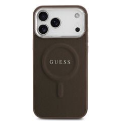 Apple iPhone 17 Pro Max Kılıf Guess Orjinal Lisanslı M-safe Şarj Özellikli Klasik Yazı Logolu PU Deri Kapak