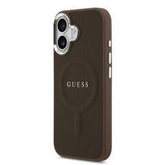 Apple iPhone 17 Kılıf Guess Orjinal Lisanslı M-safe Şarj Özellikli Klasik Yazı Logolu PU Deri Kapak