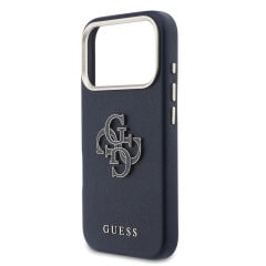 Apple iPhone 17 Pro Kılıf Guess Orjinal Lisanslı 4G Büyük Metal Kamera Çerçeveli PU Deri Resin Kapak
