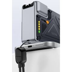 Yesido MH103 20.000 mAh 22.5W PD Hızlı Şarj ve 15W Kablosuz Şarj Destekli Priz Uçlu Powerbank - Siyah