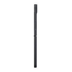 Galaxy Z Flip 8 Kılıf M-safe Şarj Özellikli 600D Aramid Karbon Fiber Pitaka Edge Serisi Black-Grey Twill Kapak