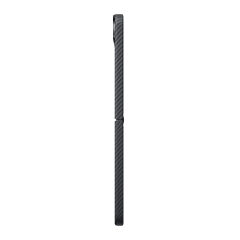Galaxy Z Flip 8 Kılıf M-safe Şarj Özellikli 600D Aramid Karbon Fiber Pitaka Edge Serisi Black-Grey Twill Kapak