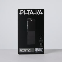 Galaxy Z Flip 7 Kılıf M-safe Şarj Özellikli 600D Aramid Karbon Fiber Pitaka Ultra-Slim Classic Serisi Black-Grey Twill Kapak