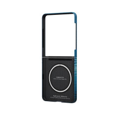 Galaxy Z Flip 7 Kılıf M-safe Şarj Özellikli Aramid Karbon Fiber Pitaka Tactile Woven Sunset-Moonrise Serisi Kapak