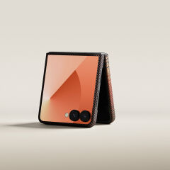 Galaxy Z Flip 7 Kılıf M-safe Şarj Özellikli Aramid Karbon Fiber Pitaka Tactile Woven Sunset-Moonrise Serisi Kapak