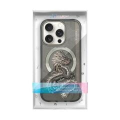 NIMMY iPhone 15 Pro Max Uyumlu | MagSafe Destekli 3D Gerçek Nakış İşlemeli Golden Dragon Kılıf