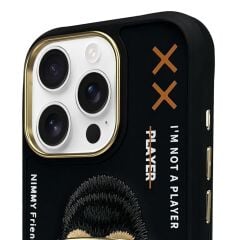 iPhone 13 3D Gerçek Nakış İşlemeli Kabartmalı Gözlük Fermuar Mont Gorilla Detaylı Cool Cute 2.0 Silikon Kılıf