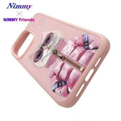 NIMMY iPhone 15 Pro Max | 3D Nakış İşlemeli Gözlük ve Fermuar Detaylı Kedicik Desenli Silikon Kılıf 2.0