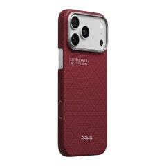 Apple iPhone 17 Pro Max Kılıf M-safe Şarj Özellikli Aramid Karbon Fiber Pitaka Harvard University Serisi Kapak