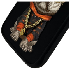 Nimmy iPhone 16 Pro Telefon Kılıfı Gözlük Şeklinde Havalı Köpek - Siyah