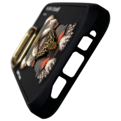 Nimmy iPhone 16 Pro Telefon Kılıfı Gözlük Şeklinde Havalı Köpek - Siyah