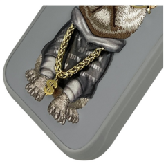 Nimmy iPhone 16 Pro Telefon Kılıfı Gözlük Şeklinde Havalı Köpek - Gri