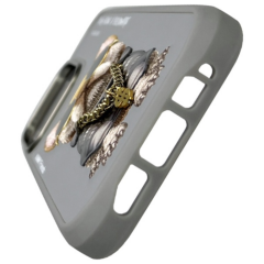 Nimmy iPhone 16 Pro Telefon Kılıfı Gözlük Şeklinde Havalı Köpek - Gri