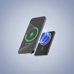 Lapas LP-PW003 Ultra İnce Hızlı Şarj Özellikli Wireless Powerbank 5000mAh 15W Gri