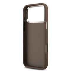 Apple iPhone 17 Pro Max Kılıf Guess Orjinal Lisanslı Gümüş Metal Kamera Çerçeveli 4G Desenli Metal Büyük 4G ve Yazı Logolu Kılıf
