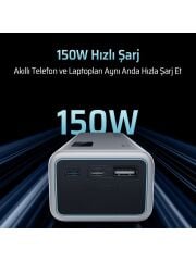 Cuktech 15 Powerbank 20000 Mah 150 W Pd3.1 Süper Hızlı Şarj | 3 Port LED Ekranlı Laptop, Macbook, iPhone Uyumlu