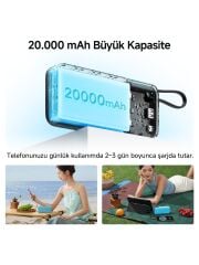 Cuktech 25 Powerbank 20000 Mah 55 W Pd3.0 Hızlı Şarj | 2 Port Type-C + Usb-A | Laptop, Iphone, Samsung Uyumlu