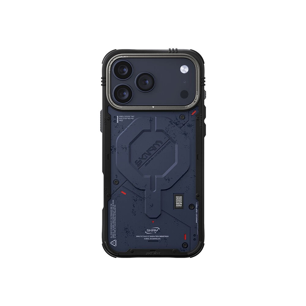 Apple iPhone 17 Pro Max Kılıf M-Safe Şarj Özellikli Airbag Tasarımlı Skinarma Vigor Kılıf Mavi