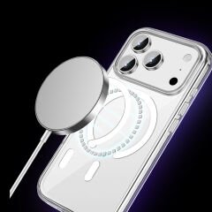 Apple iPhone 17 Pro Max Kılıf M-safe Şarj Özellikli Transparan Sert PC Wlons Pita Kılıf