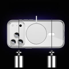 Apple iPhone 17 Pro Max Kılıf M-safe Şarj Özellikli Transparan Sert PC Wlons Pita Kılıf