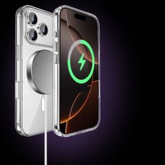 Apple iPhone 17 Pro Max Kılıf M-safe Şarj Özellikli Transparan Sert PC Wlons Pita Kılıf