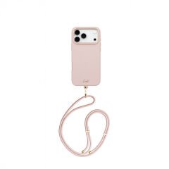 Apple iPhone 17 Pro Max Kılıf M-safe Şarj Özellikli Askı İpli Coehl Mirelle Kılıf Pembe 