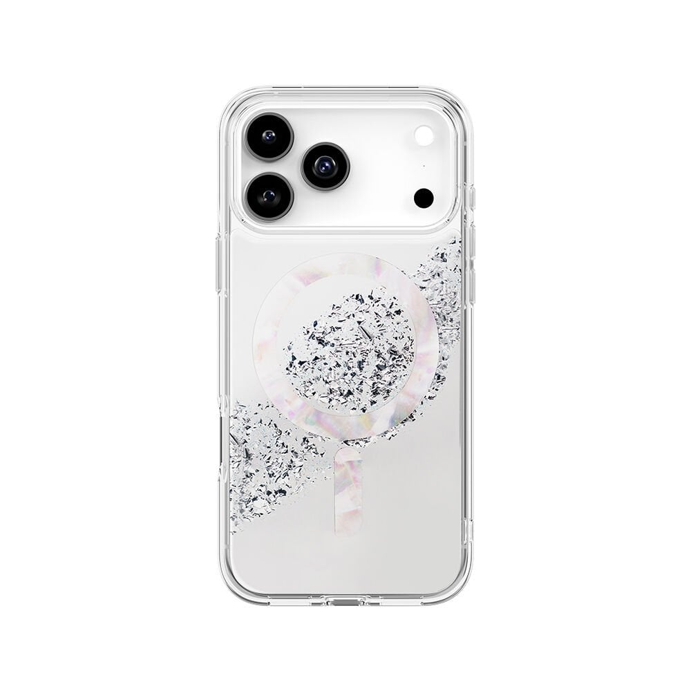 Apple iPhone 17 Pro Max Kılıf M-safe Şarj Parlak Kristal Desenli Coehl Crystelle Kılıf