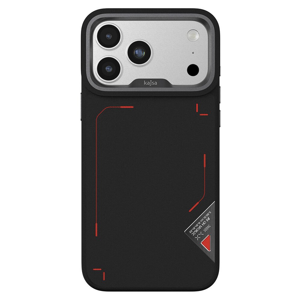 Apple iPhone 17 Pro Max Kılıf M-safe Şarj Özellikli O-Ring Metal Kamera Çerçeveli Kajsa Matrix Collection Kılıf Siyah