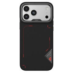 Apple iPhone 17 Pro Max Kılıf M-safe Şarj Özellikli O-Ring Metal Kamera Çerçeveli Kajsa Matrix Collection Kılıf Siyah