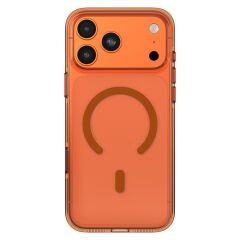 Apple iPhone 17 Pro Max Kılıf M-safe Şarj Özellikli O-Ring Şeffaf Kajsa Trans Shield Serisi Kılıf Turuncu